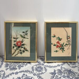 Framed vintage Botanical Art Prints with Gold Frames